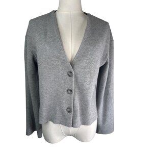 2/$30 ZARA Gray Small Ribbed Cardigan Sweater With Button Front V-Neck